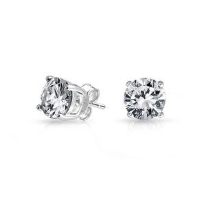 ☀️ Renaissance Collection 14k White Gold CZ Studs